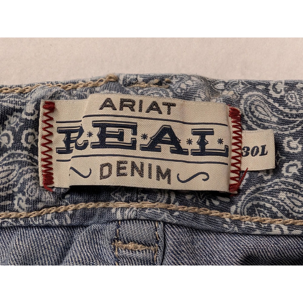 Ariat Womens Real Denim Bootcut Jeans 30L Workwear Embroidered Blue - Picture 3 of 11